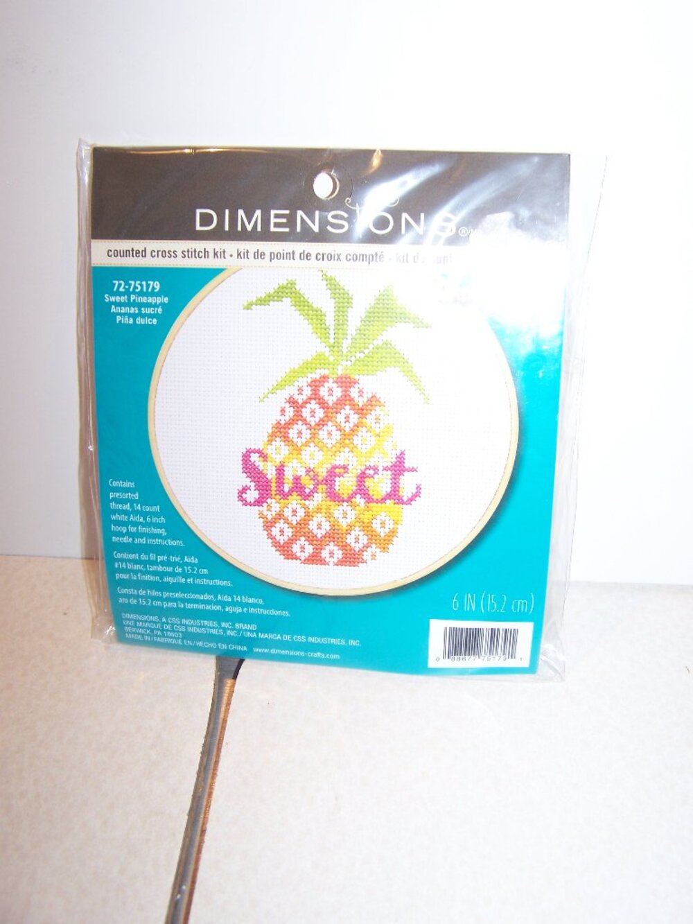 Dimension NWT Learn a Craft Counted Cross Stitch Kit - Sweet Pineapple
